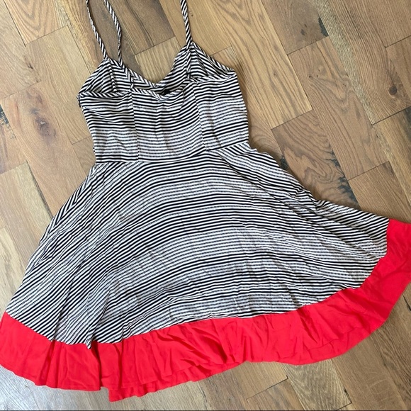 Jacks Colorblock Striped Black White Red Dress Size 8 - Picture 7 of 14